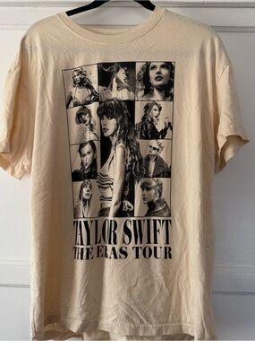 Taylor Swift Cream & Black Collage Tour Tee